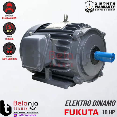 [EZM.3504740] Fukuta Mesin Dinamo Electro Motor 10 HP 3 Phase 4 Pole