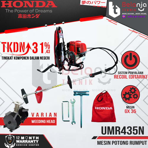 [EZM.3504750] Mesin Potong Rumput Gendong Honda UMR435N + Weeding Head Penggembur