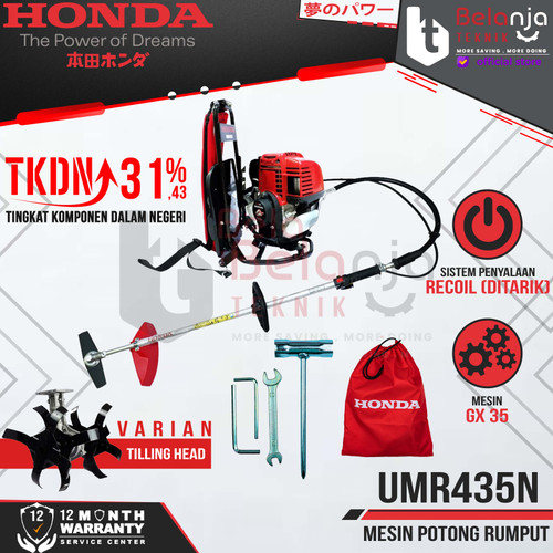[EZM.3504751] Mesin Potong Rumput Gendong Honda UMR435N + Tilling Head Pencacah