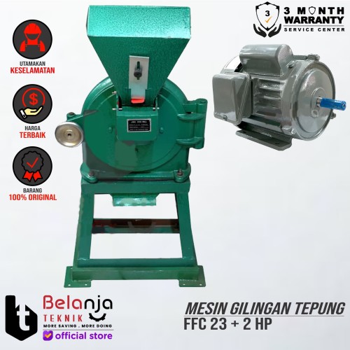 [EZM.3504758] Mesin Gilingan Tepung FFC 23 + Elektro Motor 2 HP 1 Phase 4 Pole