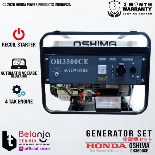 [EZM.3504781] Mesin Genset Honda Oshima OH 3500 CE 2000 Watt Generator Set OH3500CE