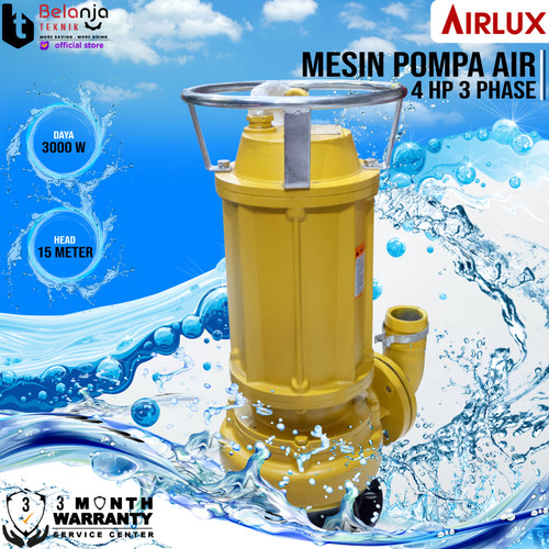 [EZM.3505131] Mesin Pompa Air Pompa Celup Air Kotor Airlux 4 HP 3 Phase WQ 15-30-3