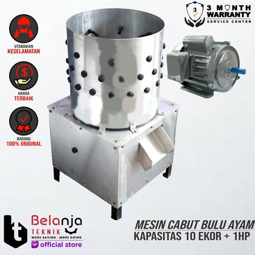 [EZM.3505152] Mesin Cabut Bulu Ayam 10 Ekor + Elektro Motor 1 HP 1 Phase 4 Pole