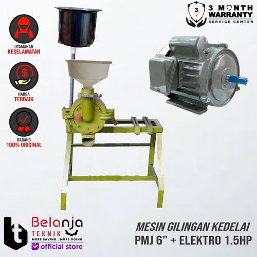 [EZM.3505158] Mesin Gilingan Kedelai-Tahu 6" PMJ + Elektro Motor 1.5HP 1Phase 4Pole