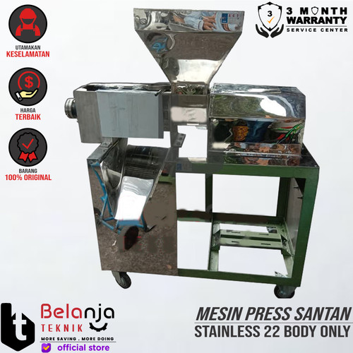 [EZM.3505160] Mesin Press - Peras Santan Kelapa Stainless 22 - Body Only