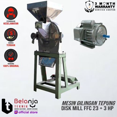[EZM.3505172] Mesin Gilingan Tepung Stainless FFC23 + Elektro Motor 3HP 1Phase 4Pole