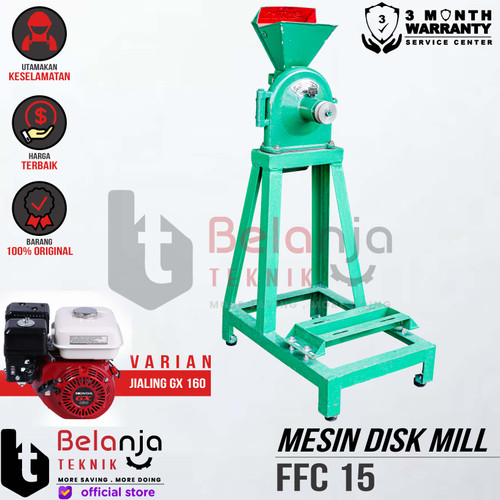 [EZM.3505175] Mesin Gilingan Tepung FFC 15 Disk Mill + Engine GX 160 Jialing
