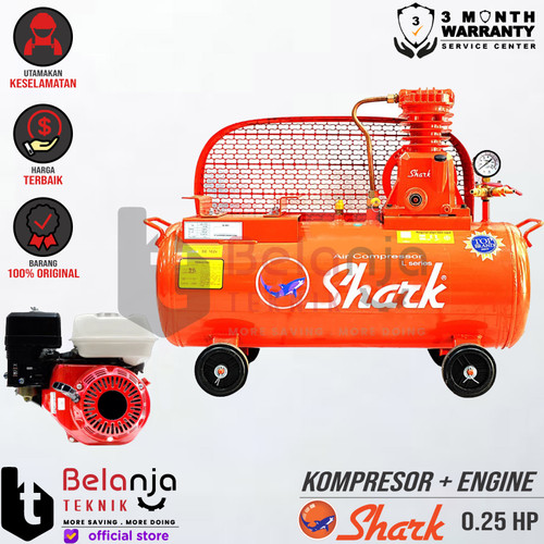 [EZM.3505233] SHARK 0.25 HP -UNLOADER AIR COMPRESSOR- KOMPRESOR ANGIN & Mesin 5.5 HP