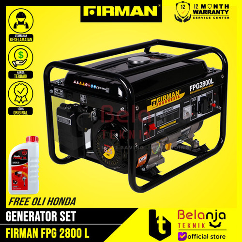 [EZM.3505253] Firman Genset FPG 2800 L Generator Set 2000 Watt Bensin FGP2800L