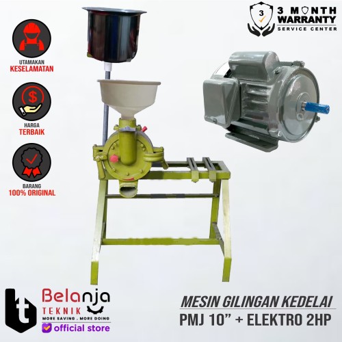 [EZM.3505293] Mesin Gilingan Kedelai-Tahu 10" PMJ + Elektro Motor 2HP 1Phase 4Pole