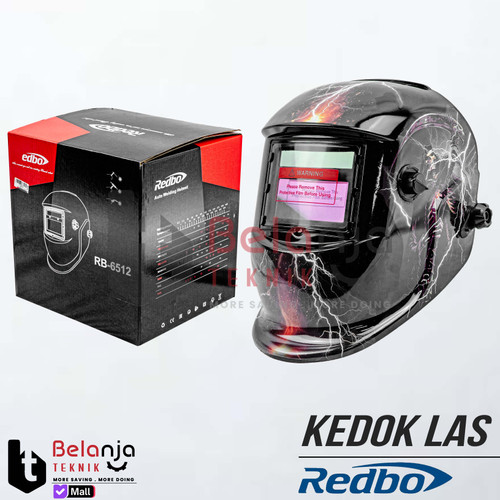 [EZM.3505380] Helm Las Otomatis Redbo Topeng Las Auto Darkening Welding Helmet