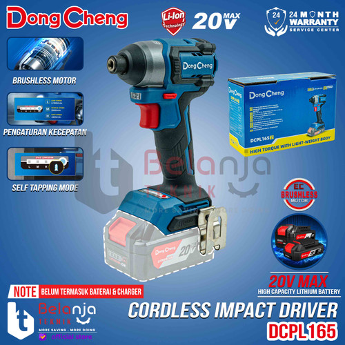 [EZM.3505391] Pembuka Baut Baterai DongCheng Baterai DCPL165Z  Impact Driver Cordless Brushless 20V DCPL 165 Unit Only