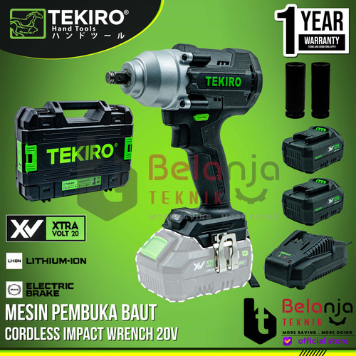 [EZM.3505463] Tekiro Impact Wrench Cordless 20V XV 1/2 Inch Brushless Mesin Buka Baut CD-IW2181