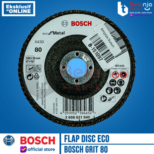 [EZM.3505507] Bosch Flap Disc Eco Metal Mata Batu Gerinda Amplas Susun Besi 4 Inch Grit 80
