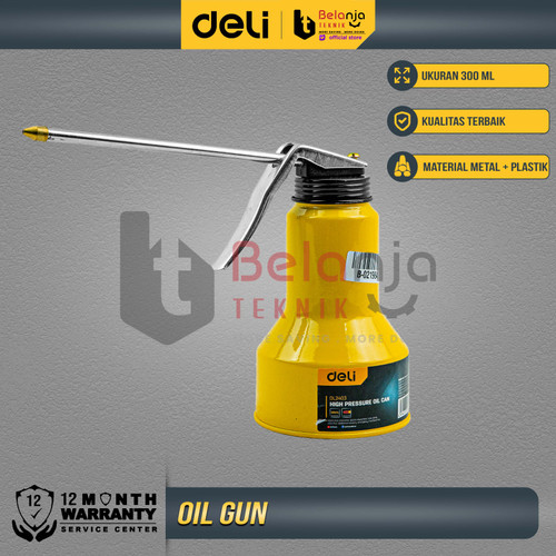 [EZM.3505522] Deli Oil Gun 300 Ml Botol Pompa Oli Pelumas Penyemprot Oli Can Metal