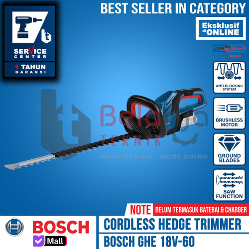 [EZM.3505529] Bosch Cordless Hedge Trimmer GHE 18V-60 Mesin Potong Dahan Baterai 18 V Unit Only