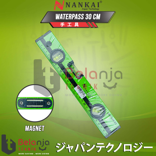 [EZM.3505558] Nankai Penggaris Waterpass Magnet 30 Cm Penggaris Ukur Akurat 30Cm
