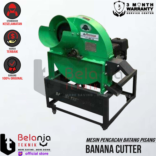 [EZM.3505634] Banana Cutter Mesin Pencacah Batang Pisang + Mesin Dinamo 1.5 HP