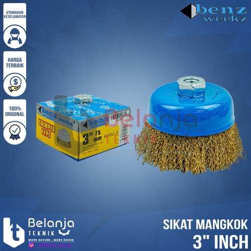 [EZM.3505645] Benz Sikat Mangkok Gurinda Sikat Kawat Kuningan 3" Inch Cup Brush 3