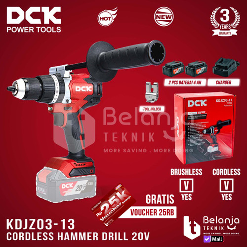 [EZM.3505675] DCK Cordless Hammer Drill KDJZ03-13Z 20V Mesin Bor Impact Baterai Set