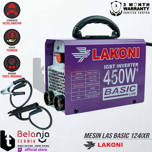 [EZM.3505735] Lakoni Travo Las Basic 124IXR Mesin Las Trafo 120 A 450 Watt Welding