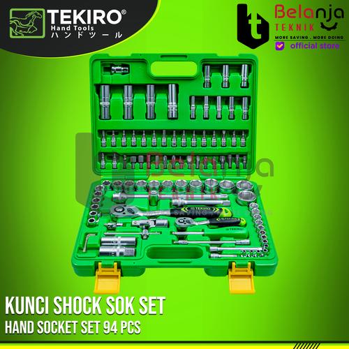 [EZM.3505826] Tekiro Kunci Shock Sok Set 94 Pcs 6 PT 1/4"-1/2" Socket Set SC-SE0622