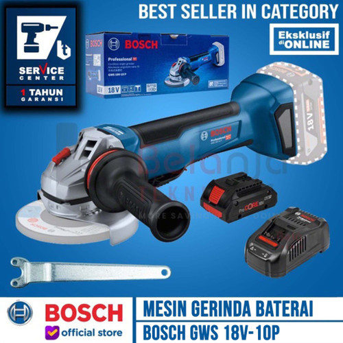 [EZM.3505847] Bosch Mesin Gerinda Baterai GWS 18V-10P Set Procore Battery