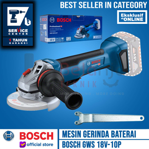 [EZM.3505850] Bosch Mesin Gerinda Baterai GWS 18V-10P Angle Grinder Cordless SOLO