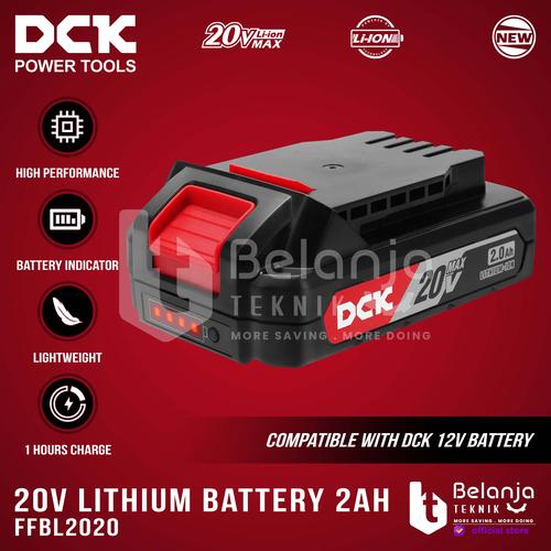 [EZM.3505863] DCK Lithium Battery Pack 20V 2.0 AH Baterai Cordless 20V 2 AH