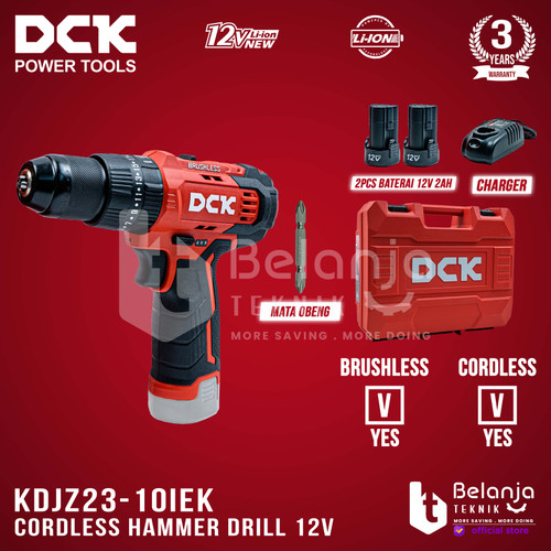 [EZM.3505912] Mesin Bor Tangan Baterai DCK KDJZ23-10i EK 12V Brushless Cordless Impact Drill KDJZ 23-10i KDJZ23-10iEK