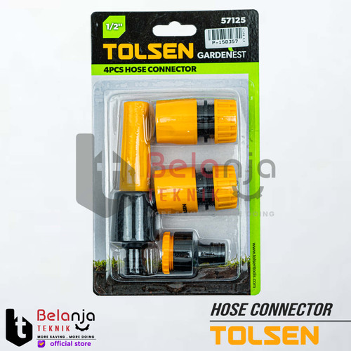 [EZM.3505945] Tolsen Sambungan Selang Air Set 4 pcs 1/2 Inch Hose Connector SET 1/2"