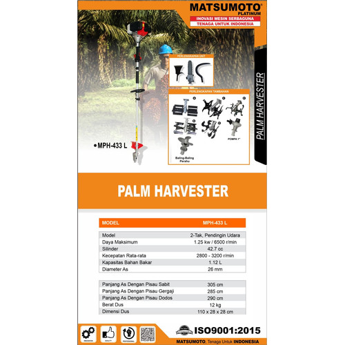 [EZM.3505975] Matsumoto Mesin Dodos Cantas Sawit MPH 433L Egrek Sawit Palm Harvester