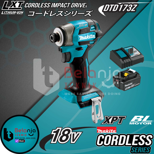 [EZM.3500031] Mesin Bor Obeng Baterai Makita DTD173 Z Cordless Impact Driver DTD173Z DTD 173 18V Set 5AH