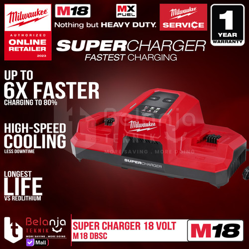 [EZM.3500045] Charger Battery Milwaukee M18 DBSC Dual Bay Super Charger 18 Volt Fast Charging