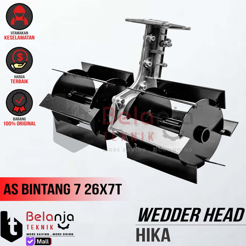 [EZM.3500071] Mini Tiller Weeding Head Hika WH-001 Alat penggembur Tanah As Bintang 7 26X7T
