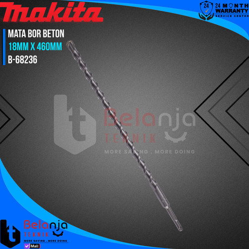 [EZM.3500099] Mata Bor Pelubang Beton 18 MM X 460MM Makita SDS Plus Four Cut Hammer Masonry Drill Bits 460 MM B-68236