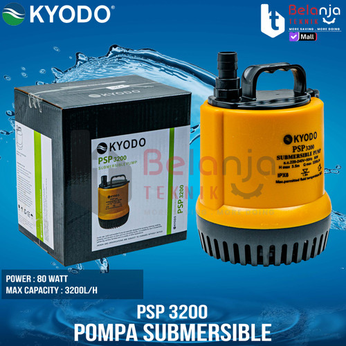 [EZM.3500107] Mesin Pompa Celup Kyodo PSP 3200 Submersible Pump Pompa Kolam PSP3200 1 Inch 80 W