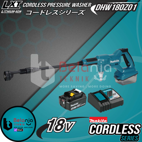 [EZM.3500125] Mesin Cuci Motor Mobil Portable Baterai Makita DHW180 Z01 DHW180Z01 Jet Cleaner Pressure Washer  Cordless 18V DHW 180 Set