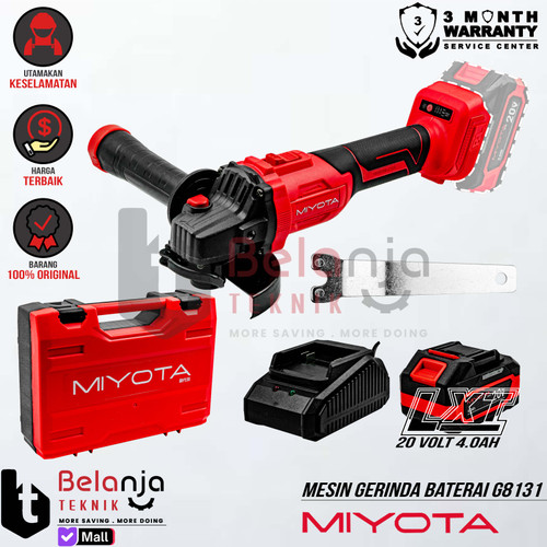 [EZM.3500127] Mesin Gerinda Gurinda Baterai 4 Inch 20 Volt Miyota G8131 Cordless Brushless Angle Grinder 20V LXT 4"