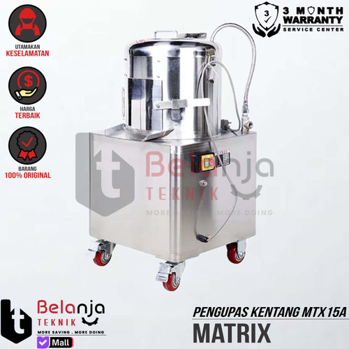 [EZM.3500152] Matrix Mesin Pengupas Kulit Kentang MTX 15 A  Potato Peeler Otomatic 11 Liter 750 Watt