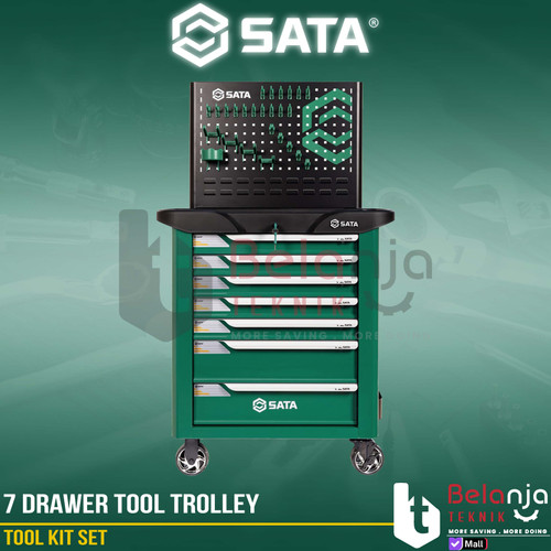 [EZM.3500159] Tool Kit Set 147 Pcs Sata 7 Drawer Tool Trolley Storage ToolKit 09928SB-GR