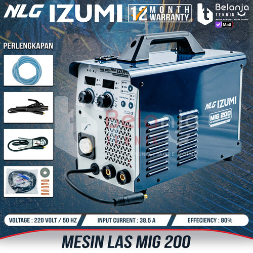 [EZM.3500167] Mesin Travo Trafo Las Co2 Izumi MIG 200 MMA TIG Tanpa Gas Welding Machine 200 A Besi / Stainless