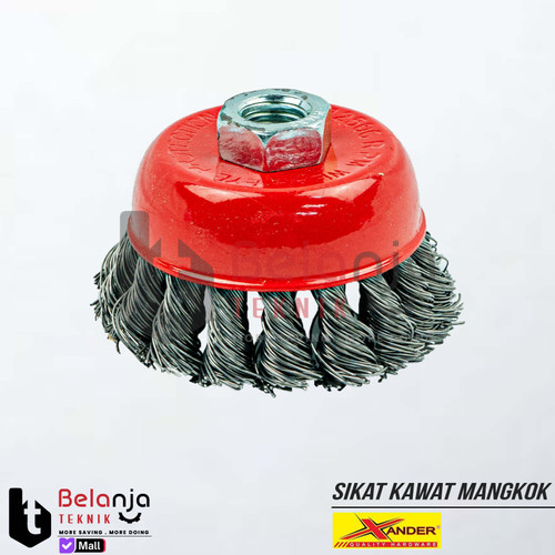 [EZM.3500203] Sikat Kawat Mangkok Kepang 3 Inch Xander Cup Brush Gerinda tangan 3"