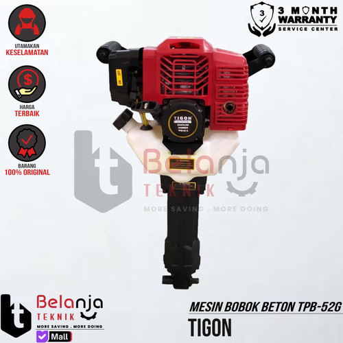 [EZM.3500221] Mesin Bobok Beton Tembok Aspal 2 Tak Tigon TPB52 Jack Hammer Petrol Breaker Tigon TPB-52G
