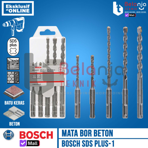 [EZM.3500238] Mata Bor Beton SDS PLUS-1 5Pcs Bosch Hammer Drill Bit Set 5 PCS 5 6 8 10 MM