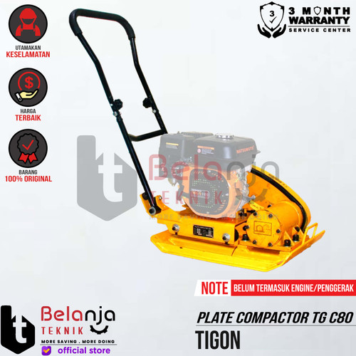 [EZM.3500259] Tigon Plate Compactor TG C80 Mesin Stamper Kodok Pemadat Aspla TGC80 Body Only