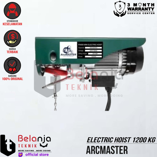 [EZM.3500267] Arcmaster Electric Hoist 1200 Kg 20 Meter Mesin Katrol Takel Listrik Elektrik 2000 Watt