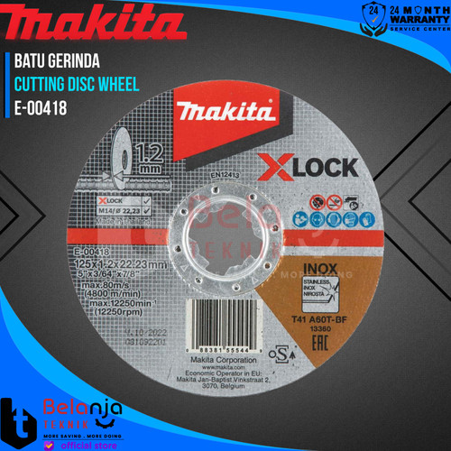 [EZM.3500286] Makita Batu Gerinda 5 Inch X 1.2 MM Mata Gurinda Potong Stainless Cutting Disc Wheel