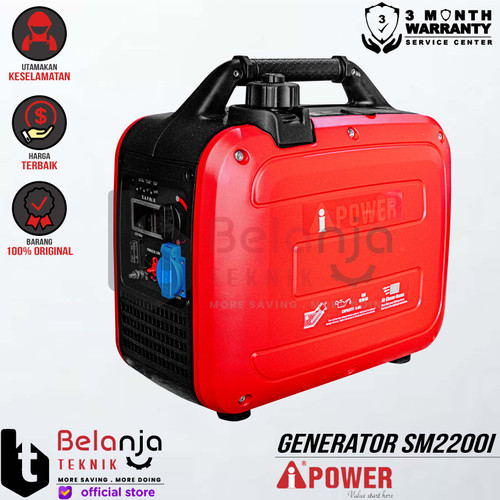 [EZM.3500313] AIPower Mesin Generator Inverter Smart SM 2200 i Genset Bensin Recoil SM2200i 2200 Watt SM2200 I