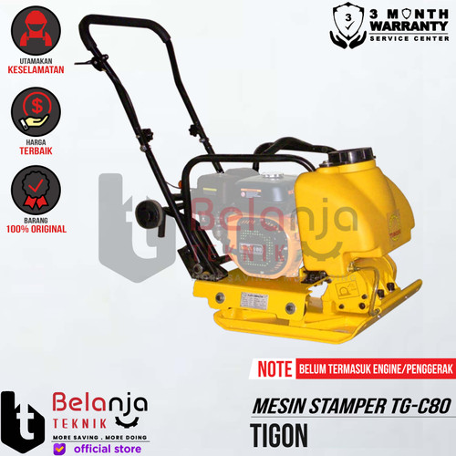 [EZM.3500315] Tigon Mesin Stamper Kodok TG-C80 T Plate Compactor Pemadat Tanah Unit Only
